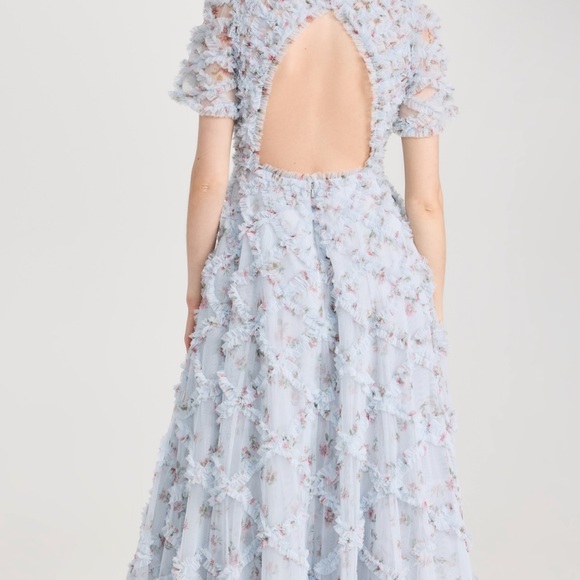 Light blue Needle & Thread Scatter Ditsy Evelyn Backless Gown - Picture 2 of 6